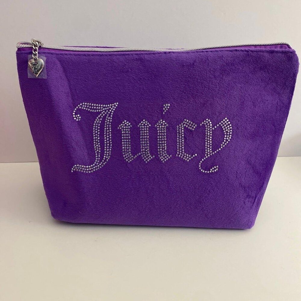 Juicy couture cosmetic makeup bag purple